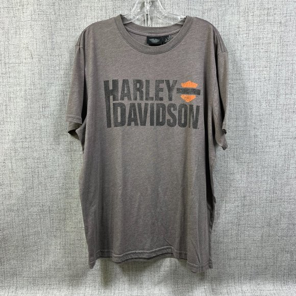 Harley-Davidson Other - Harley Davidson Men's Gray Taupe XL T-Shirt Short Sleeve Logo Cotton Blend 5726